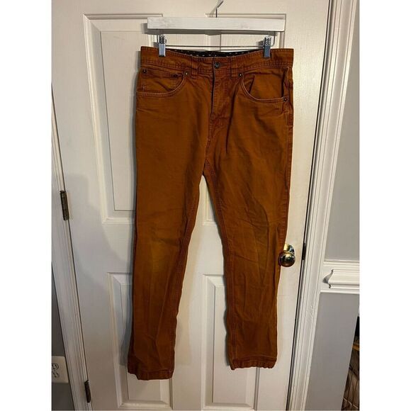 Prana Men’s Slim Fit Mustard Active Pant Twill sz 32X32 - Picture 1 of 10